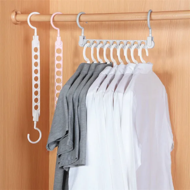 Magic 9-hole Support Circle Clothes Hanger Clothes Drying Rack Multifunction Plastic clothes rack Home Storage Hangers 3