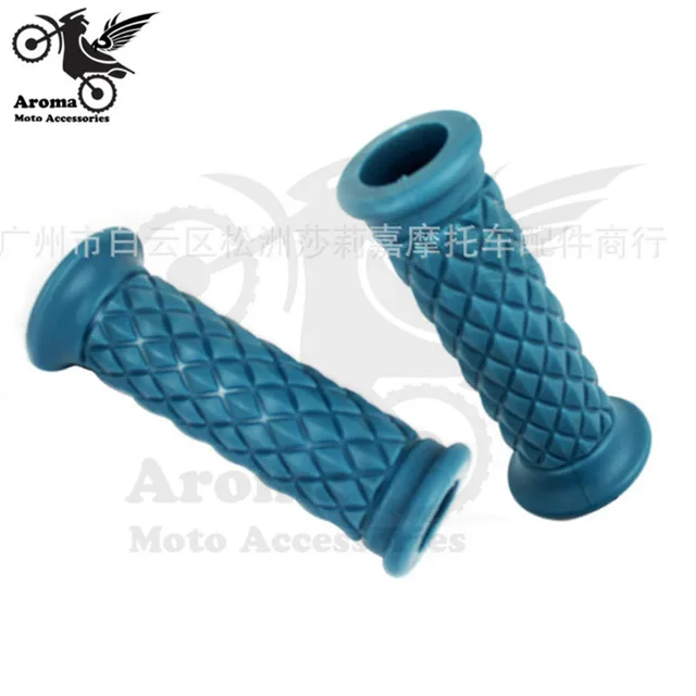 16 colors available brown red black hot retro cafe racer parts 22MM 25MM rubber motorbike grip for honda suzuki yamaha harley softail sportster prince cruise moto handlebar motorcycle handle grips 11sky blue
