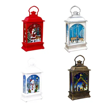 

2 Pcs Set Christmas Light Decorations Craft Home Decor Hanging Pendant Creative Small Wind Lamp Ornament Painted Lights