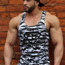 Muscle Brother летняя Европейская и американская Мужская Уличная фитнес модная майка без рукавов для бега Спортивная повседневная камуфляжная майка