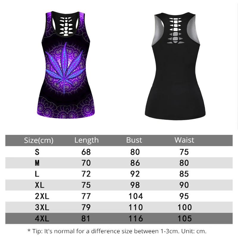 Women Sport Vest Leaf Print Sleeveless Shirts Oversized Yoga Tops Hollow Out Undershirt Quick Dry Gym Workout Tank Top Female