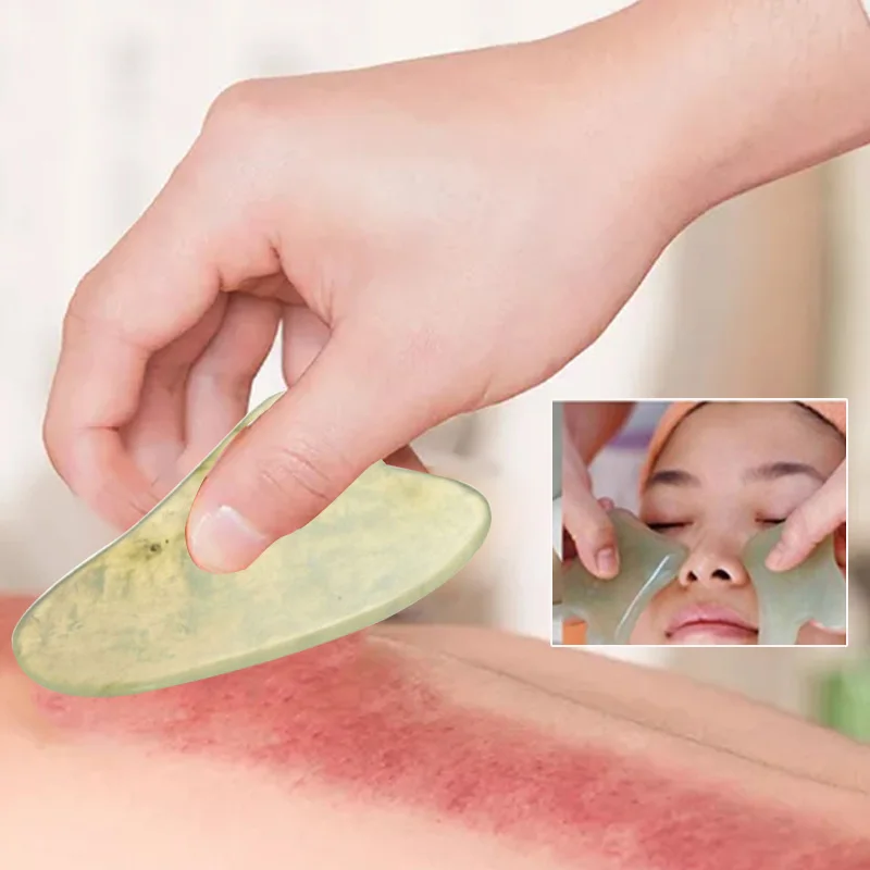 Натуральный нефрит Китайский Gua Sha иглоукалывание назад инструмент для выскабливания тела Gua Sha Boad скребок оптом скрабы боди лечение