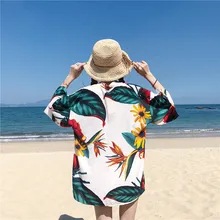 Харадзюку кимоно Лето юката косплей женские Топы Кардиган японский стиль рубашки тонкие солнцезащитные топы с принтом