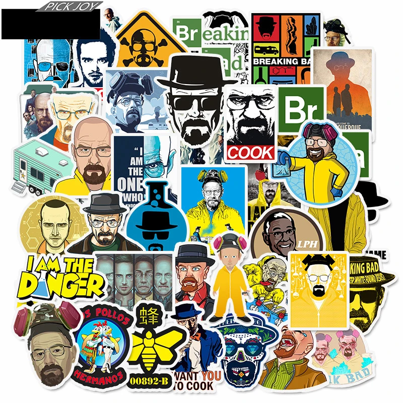 50PCS U.S. drama Breaking Bad stickers Fans Graffiti Stickers for Luggage Skateboard Phone Laptop Bicycle TV Guitar Scrapbooking - Цвет: Многоцветный