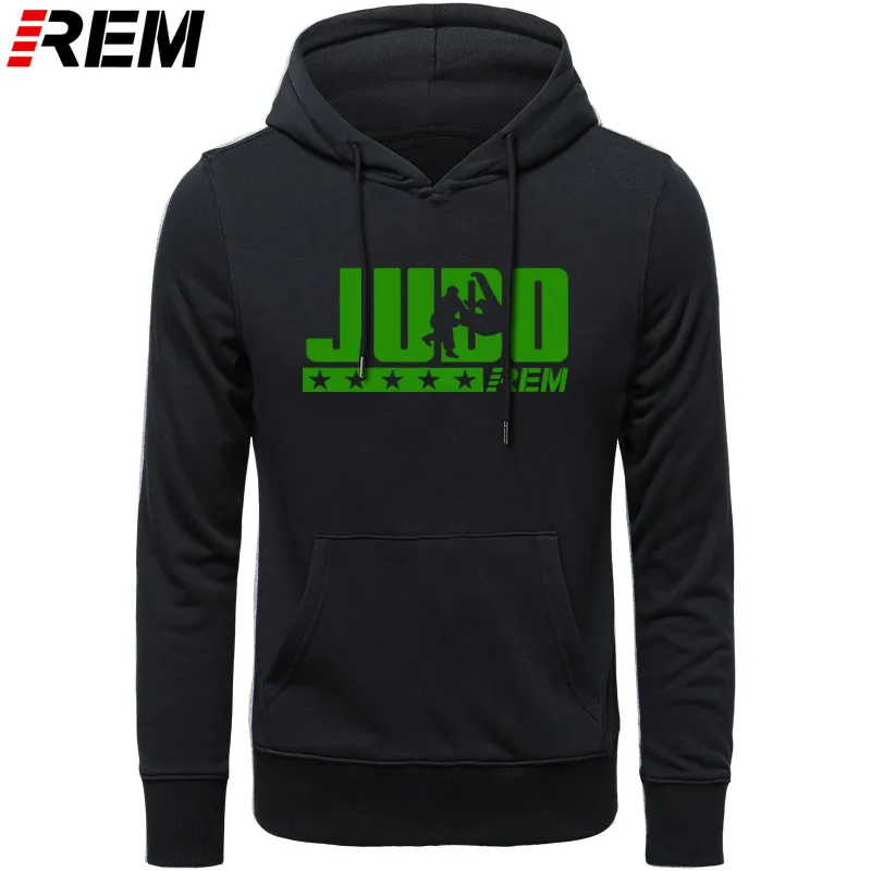 Winter Fashion Style Men's Judo Hoodies Harajuku Hip Hop O-Neck Sweatshirts Cool Streetwear Camisetas - Цвет: BLACK GREEN