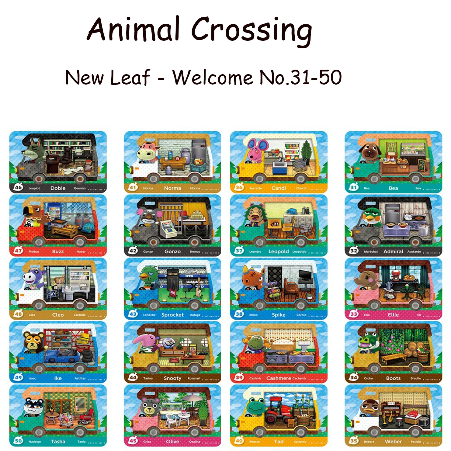 Новая карта для печати Animal Crossing Amiibo Locks NFC NS игр скрещивания животных Card(31 50)|Карты