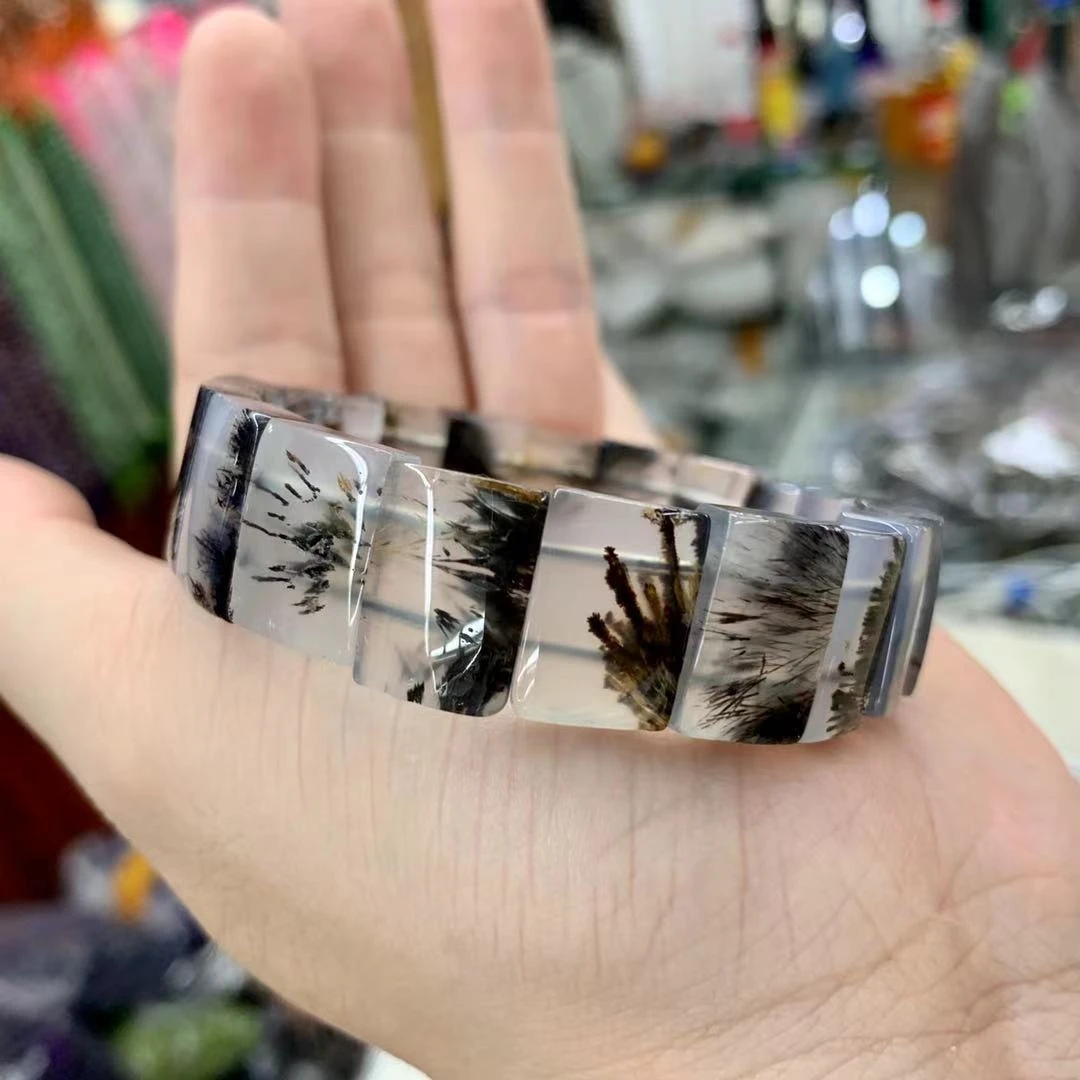 Tree Agate Gemstone Bracelet Natural Energy Jewelry Bangle For Man For Woman Wholesale