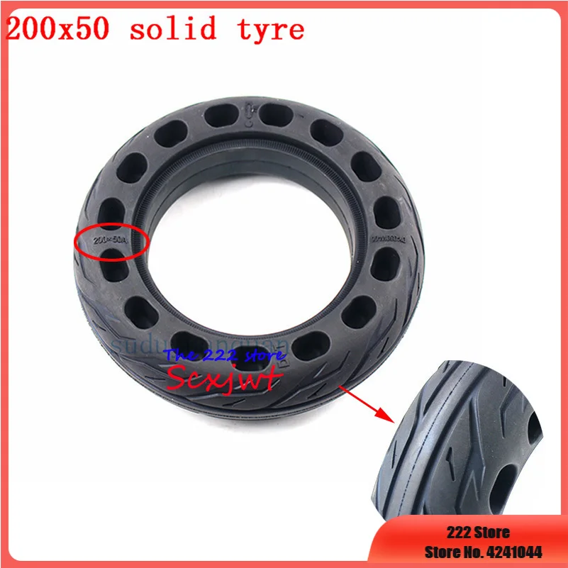 

200x50 Scooter Electric tubeless solid wheel tyre For Gas &Electric Pocket Bike 8x2" 8Inch explosion-proof tire