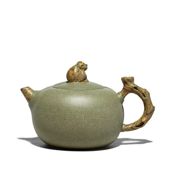 

Mud green yixing teapot handmade mokey kettle creative pot teaware