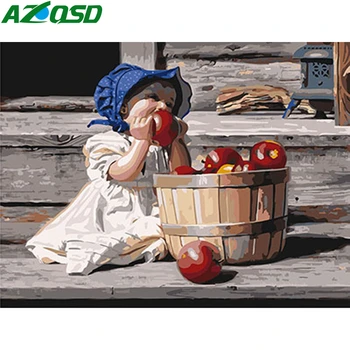 

AZQSD Adult DIY Oil Painting By Numbers Girl Acrylic Paint Handpainted Gift Coloring By Numbers Portrait Home Decoration