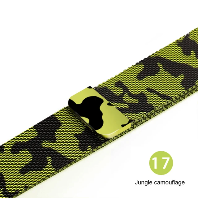 Strap For Apple watch band 44mm 40mm 42mm 38mm 41mm 45 stainless steel Metal bracelet magnetic Milanese loop Apple watch 34567se Jungle camouflage