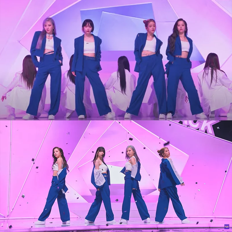 Kpop 女性のためのディスコ衣装 女の子のためのスーツ ジャズダンス パフォーマンスジャケット セクシー だぶだぶ ヒップホップスタイル パンツスーツ Aliexpress