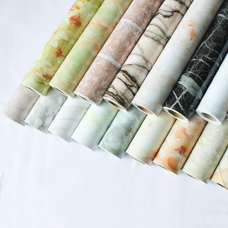 

Stickers 1M - 10M Kitchen PVC Wall Stickers Marble Countertop Stickers Bathroom Self-adhesive Waterproof Oil-proof Wallpaper