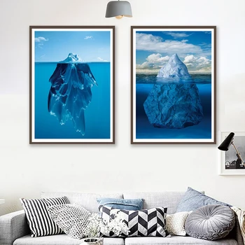 

Iceberg Canvas Poster Landscape Motivational Canvas Art Print Decorative Photos Modern Wall Picture for Living Room Decor 3-96