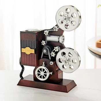 

Creative Music Box Classic Retro Vintage Projector Music Box Home Living Room TV Cabinet Office Decoration Decoration