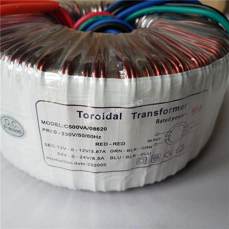 24V 0 8.5A 12V 3.87A тороидальный трансформатор 500VA 230V двойной медь пользовательские