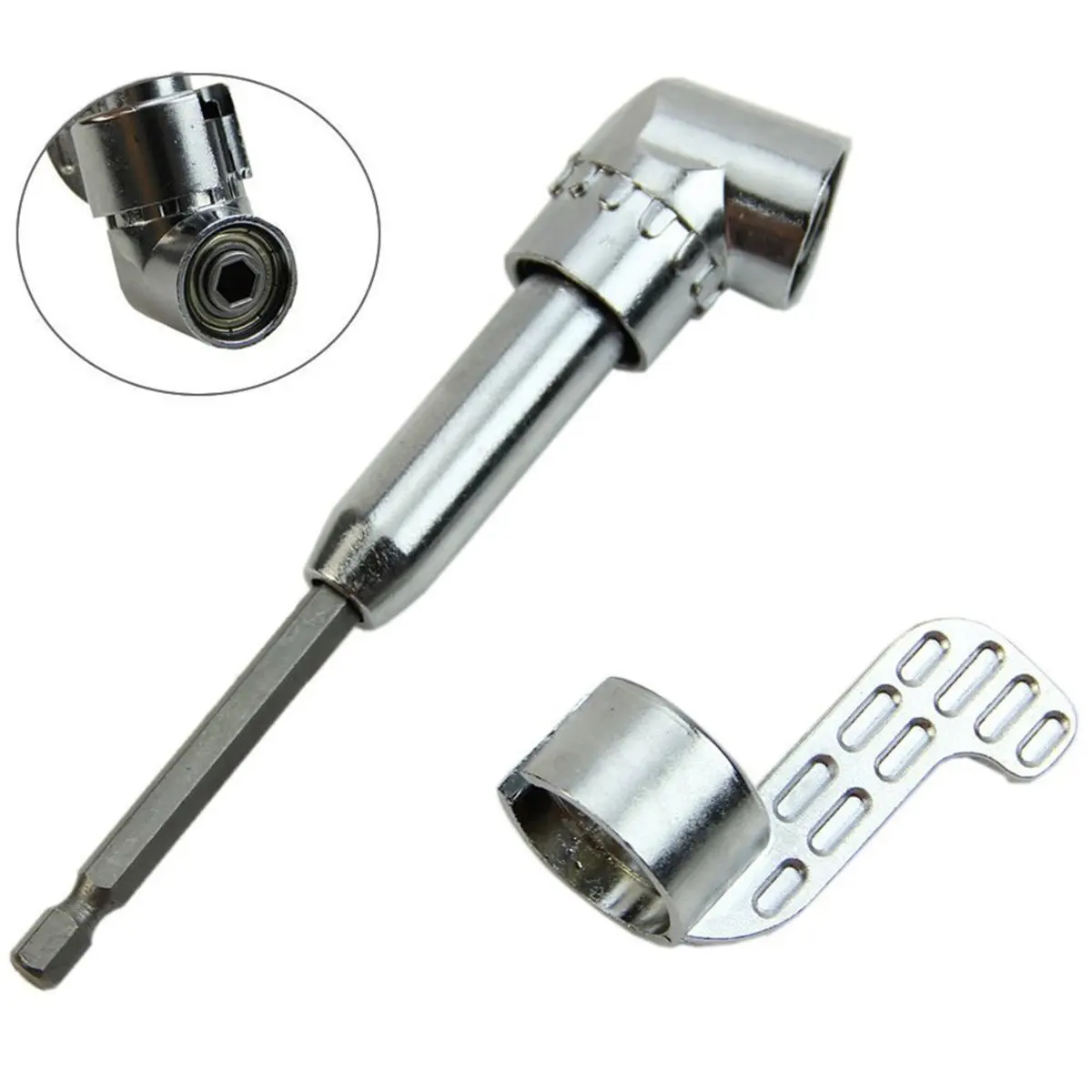 

KindsGoods Adjustable 105 Degrees Electric Screw Bit Screwdriver Socket Holder Adaptor Tools (Large,14cmx4cm)