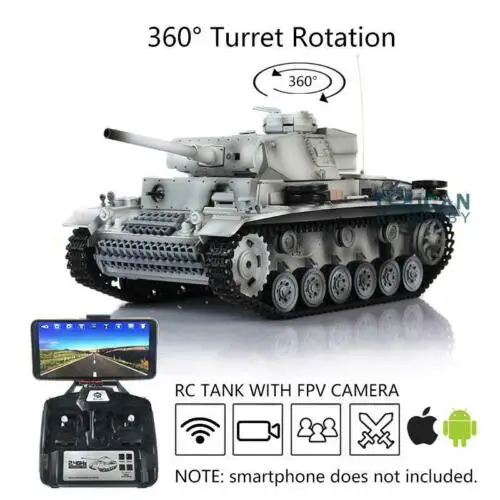 

Henglong 1/16 6.0 FPV Customized Panzer III L RTR RC Tank 3848 Metal Track Wheel TH16127