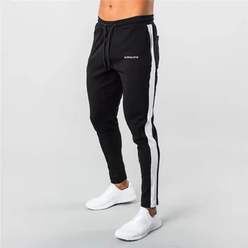 

ALPHALETE Mens Joggers Sweatpants Patchwork Pants Gyms Bodybuilding Long Pants Men Fitness Sportswear High Quality Sweatpants