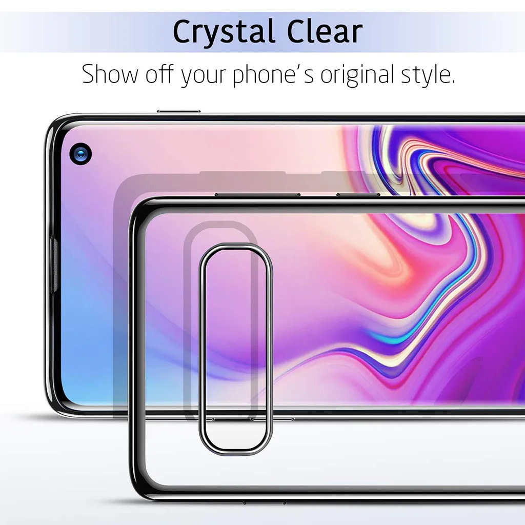 For Samsung S10 Plus Shockproof Bumper Transparent Silicone Phone case Portable Half Wrapped Phone Cases Anti-scratch Phone Case
