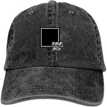 

Baseball Cap-Think Outside of The Box Cowboy Hats for Mens Women Dad, Golf Trucker Black Sports Baseball Caps