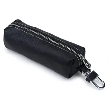 

Multi-Function Both Men Women Unisex Genuine Cow Leather Coins Bag Buckle Style Cowhide Case Pillow Shape Zipper Car Key Bag