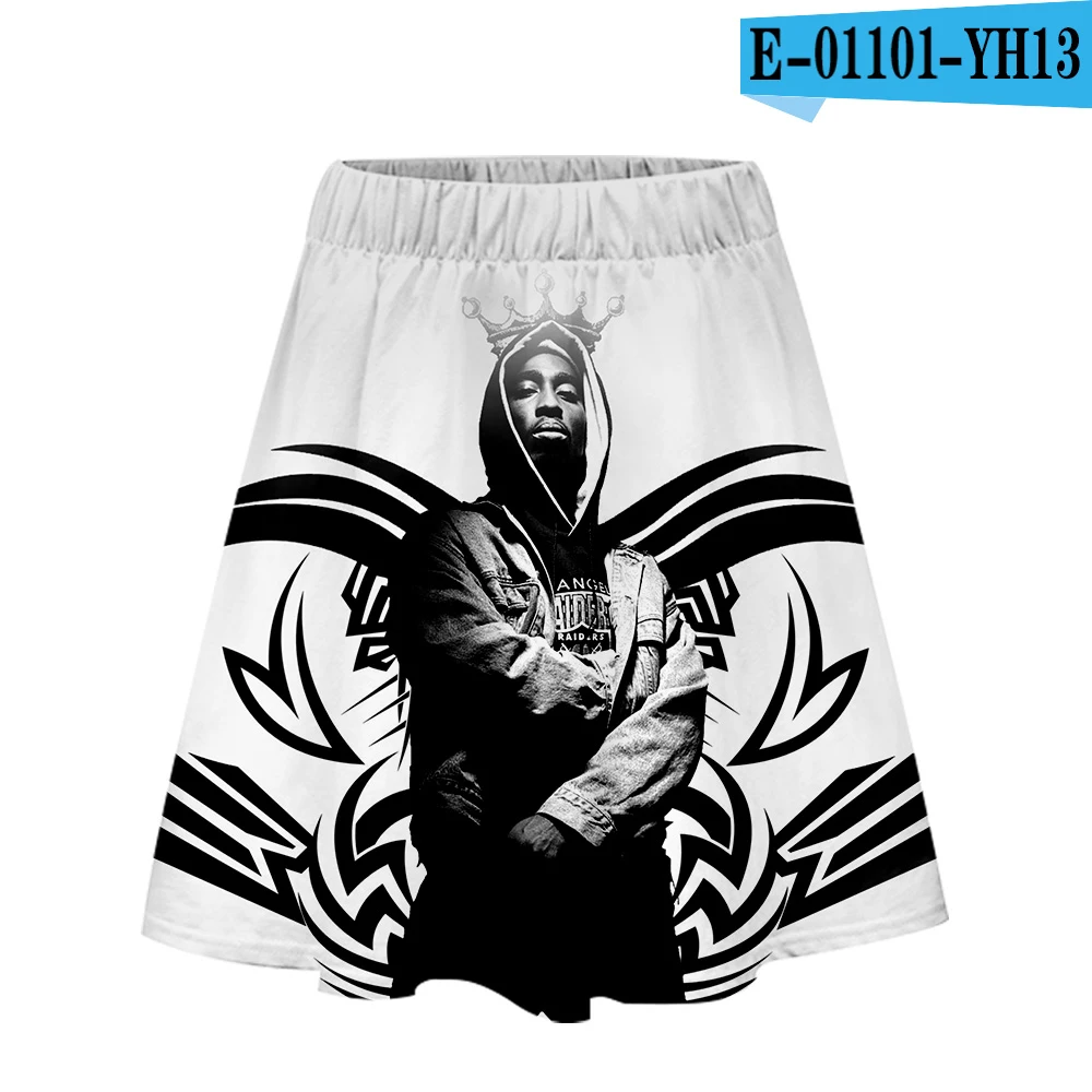 2PAC юбка Харадзюку повседневное хип-хоп юбки крутая девушка сексуальный Kpop женское платье 2PAC вентиляторы юбки - Цвет: B