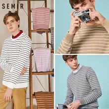 ^#Cheap SEMIR 2019 autumn Sweater Men Pull Homme Slim Fit O-Neck Stripe Pullover White Knitted Sweater Plus Size Clothes Man ^#Cheap SEMIR 2019 autumn Sweater Men Pull Homme Slim Fit O-Neck Stripe Pullover White Knitted Sweater Plus Size Clothes Man