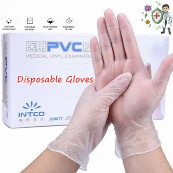 

100Pcs Disposable PVC Protective Gloves Skin Friendly Non-toxic Non-slip Durable Durable Gloves Kitchen Household Cleaning Tools
