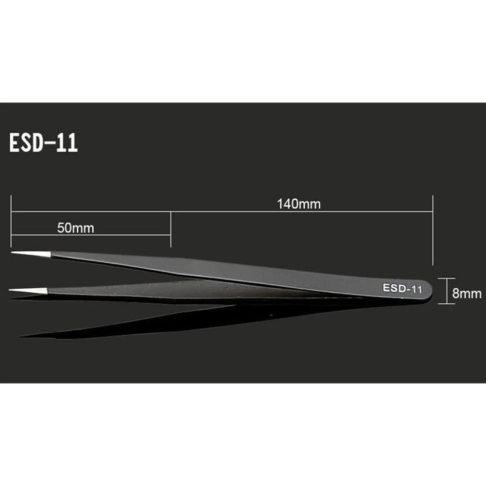 ESD-11 Профессиональный пинцет для макияжа ресниц 3D объемный Пинцет для наращивания ресниц веерные ресницы для бровей ногтевой дизайн пинцеты отличное закрытие - Цвет: ESD-11