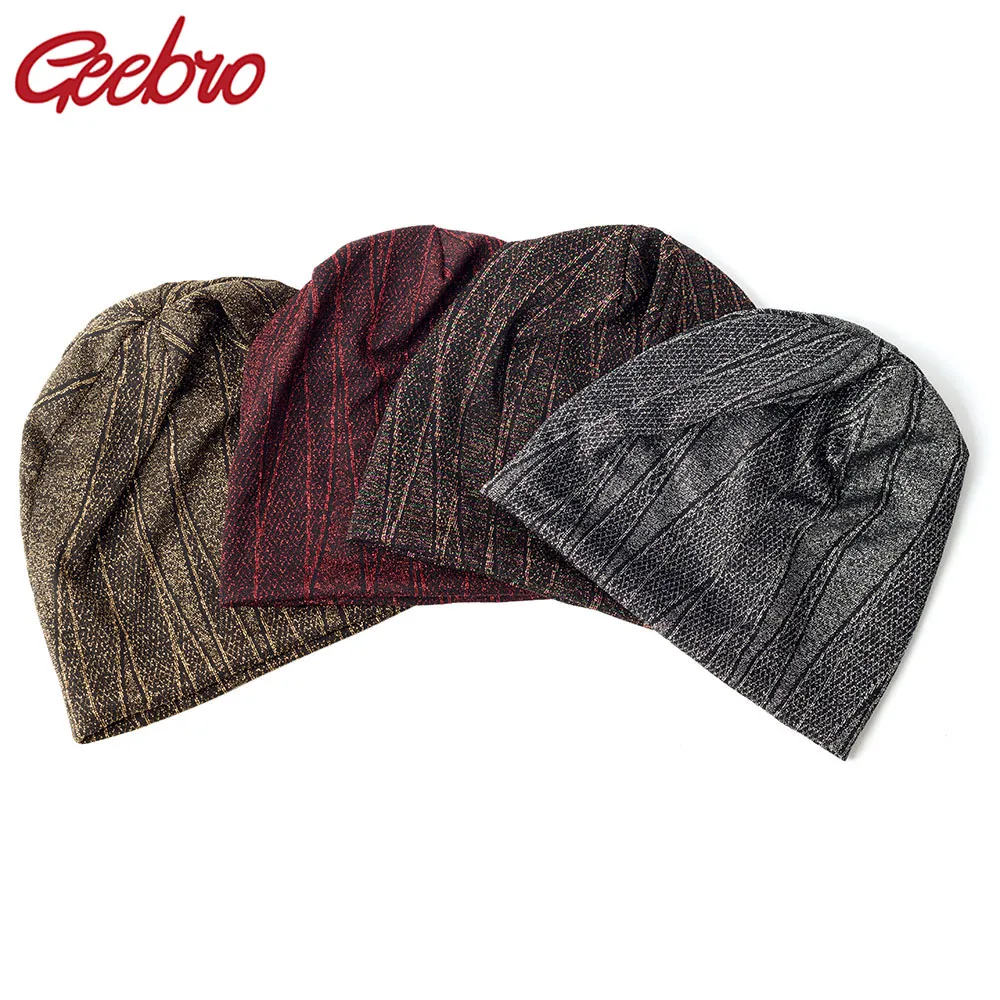 

Geebro Fashion Winter Autumn Slouchy Unisex Baggy Bronzing Beanie New Style Hip Hop Hat Warm Men Women Skull Cap