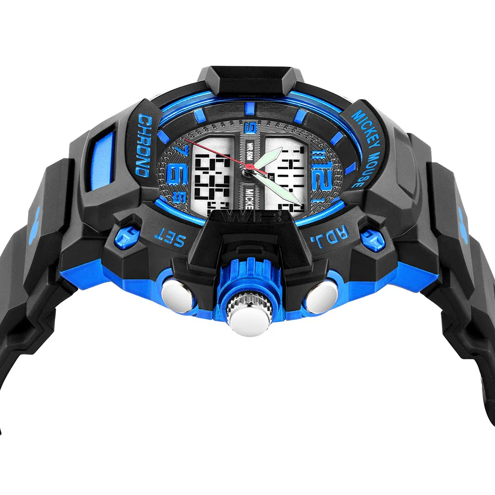 

Disney 50 M Ultra-strength Waterproof Children Electronic Sports Watch Cool Multi-functional Dual-display Watch 259