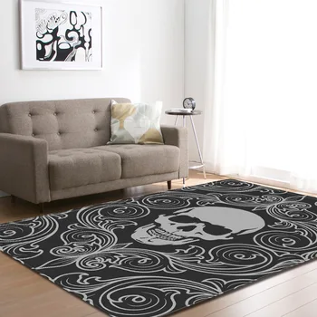 

Nordic Skull Carpets for Living Room Home Halloween party Decor Carpet Kitchen Floor Mat Kids Room Play Area Rugs Christmas gift