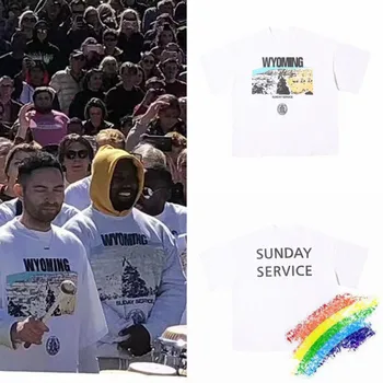 

Kanye West Sunday Service T Shirt Men Women 1:1 High Quality Summer Style Sunday Service Top Tees