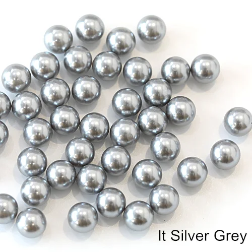 lt Silver Grey Много цветов ABS имитация стразы жемчуг Круглые клеевые бусины DIY свадебное платье подвески бусы ожерелье Изготовление ювелирных изделий B3841 - Цвет: lt Silver Grey