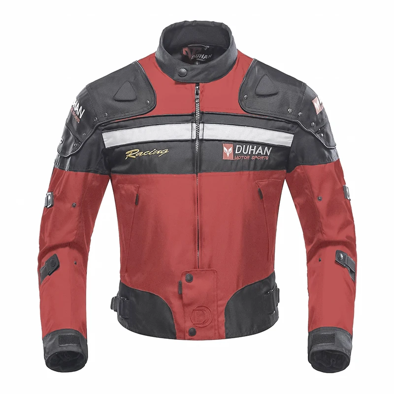 DUHAN мотоциклетные зимние куртки, теплая Защитная Мужская 600D оксфордская одежда, мотоциклетная Круизная туристическая куртка Chopper Scooterski - Цвет: RED JACKET