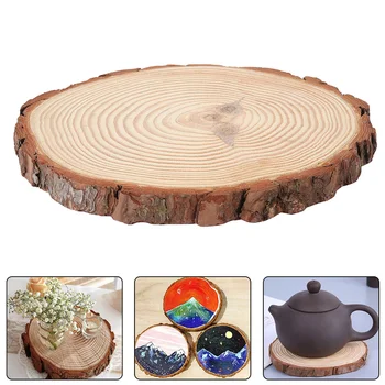 

24cm Unfinished Natural Round Wood Slices Circles with Tree Bark for DIY Crafts Wedding Party Painting Decoration Painting