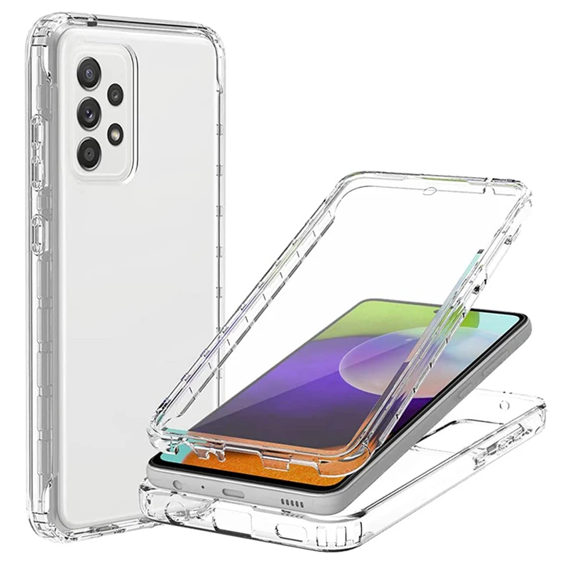 360 Degree Full Body Transparent Phone Case For Samsung Galaxy A52 4G 5G Clear Silicone Screen Back Cover | Мобильные телефоны и