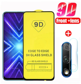 Перейти на Алиэкспресс и купить 2-в-1 Защитное стекло для huawei honor 9 x stk-lx1 глобальной объектив камеры пленка среднего класса против царапин на honer honor 9x9 x Премиум x9
