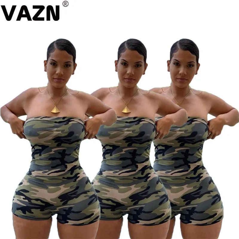 VAZN MOM5009, новинка, для молодых, необычные, сексуальные, для улицы, открытые, модные, верблюжьи, без бретелек, без рукавов, женские, обтягивающие, Комбинезоны