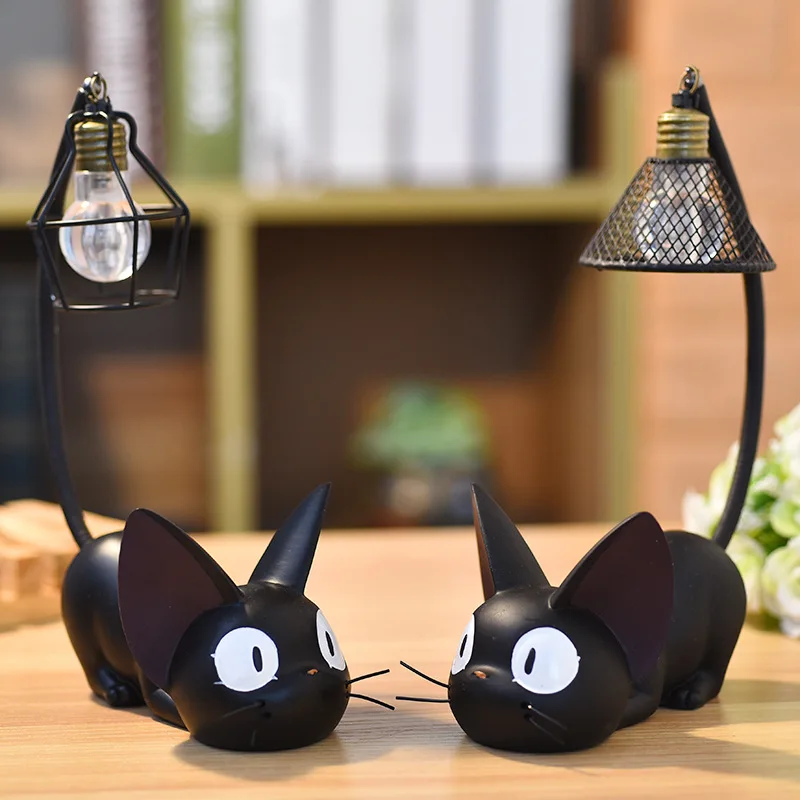LED Night Light Creative Resin Cat Animal Night Light Ornaments Home Decoration Small Cat Night Lamp For Child Kids Gift
