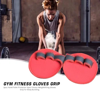 

2pcs Red Neoprene Weightlifting Gloves Gym Fitness Training Workout Hand Palm Grip Protector for Sporting Body Building
