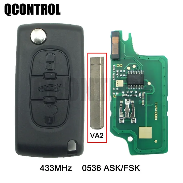 Qcontrol Kluczyk Samochodowy Z Pilotem Działa Dla Citroen C2 C3 C4 C5 C6 Berlingo Picasso Alarm Sterowania Pojazdem (Ce0536 Ask Fsk 3 Przyciski Va2) Tanie I Dobre Opinie