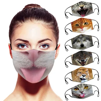 

Cute Cotton Mask Funny Design Washable Fabric Mask Unisex Print Mouth Mask Adult Mascarilla Mujer