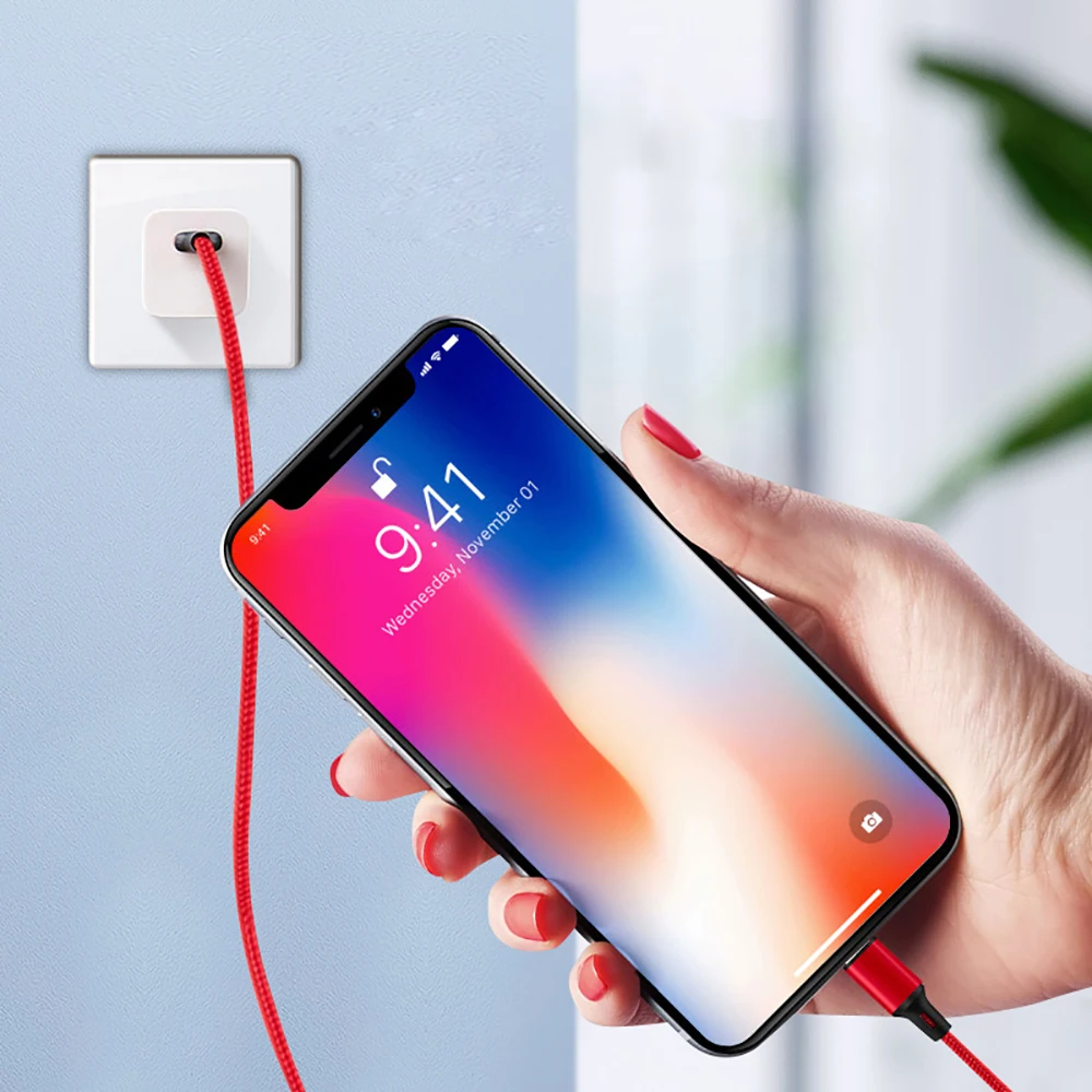 3 в 1 кабель Micro USB type C 1,2 м для iPhone XS Max X XR 5 5SE 6 S 6 S 7 8 Plus samsung huawei кабели для быстрой зарядки провод шнур