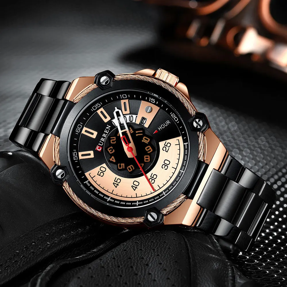 CURREN часы для мужчин из нержавеющей стали спортивные кварцевые часы лучший бренд класса люкс для мужчин s модные водонепроницаемые наручные часы Relogio Masculino