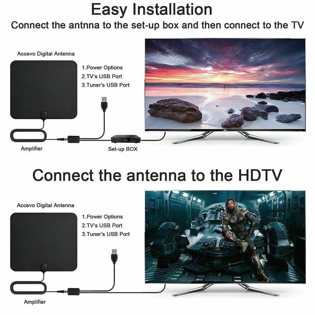960 миля диапазонная антенна ТВ цифровая HD HDTV 1080p Skywire 4K антенна усиленная Горячая