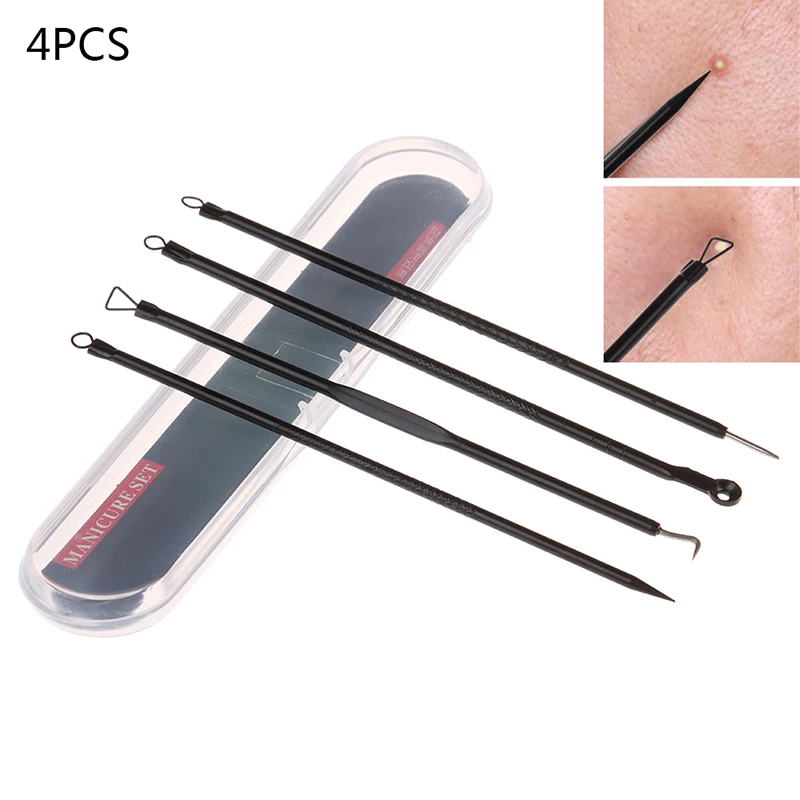 4/5PCS/Box Blackhead Extractor Cleaner Acne Remover Needles Set Stainless Black Spots Face Facial Cleanser Tool | Красота и здоровье