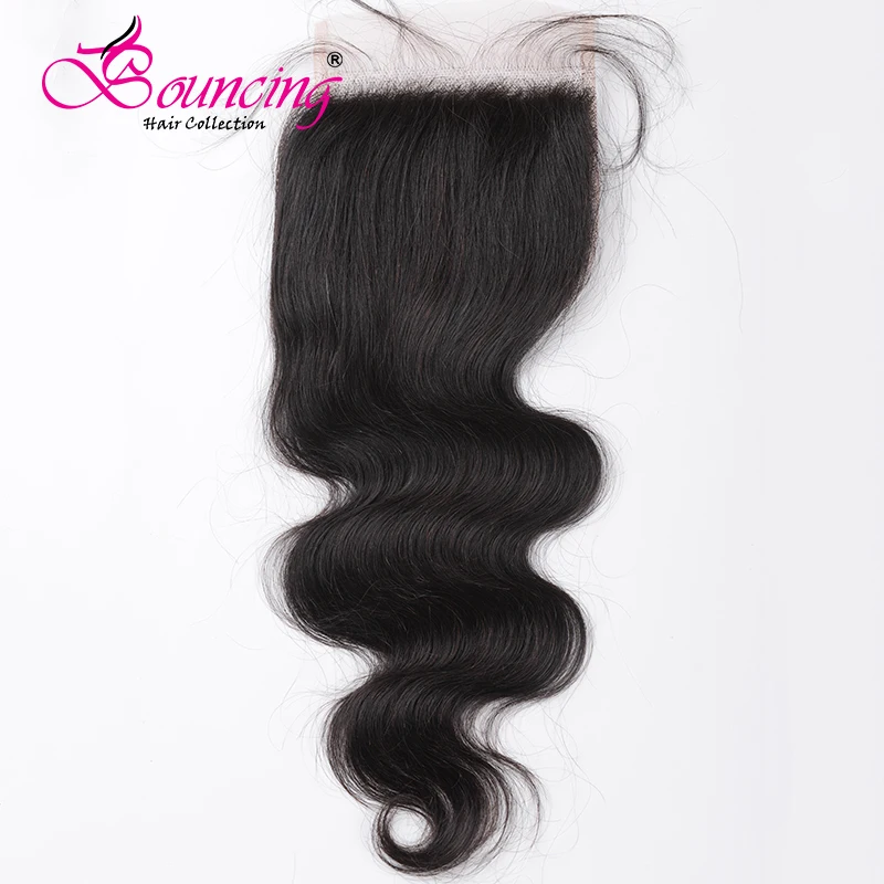 

Bouncing Human Hair Brazilian Remy Hair Body Wave 4x4 Lace Closure With Baby Hair #1B Light Brown Lace 8-20 Inch Free Shipping