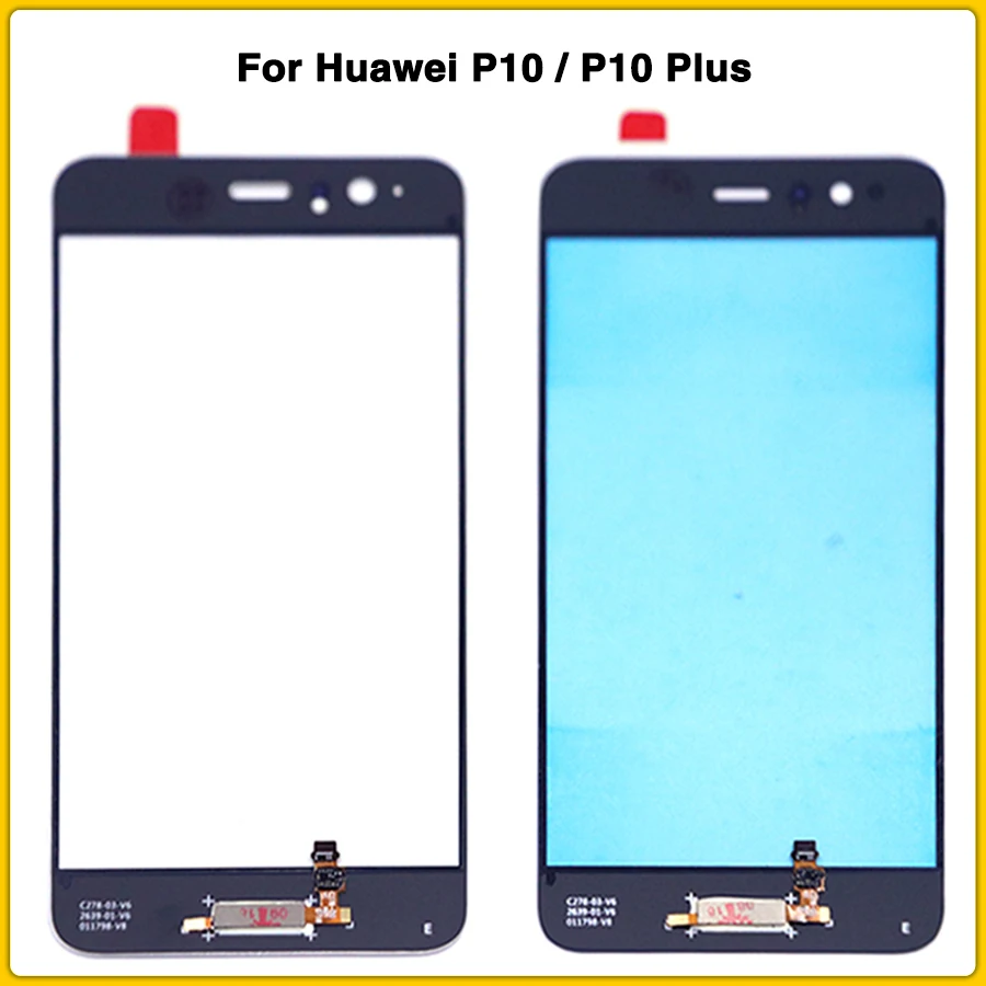 

New P10 LCD Front Outer Glass Lens For Huawei P10 / P10 Plus Touch Screen Panel Glass Lens With fingerprint Flex Cable